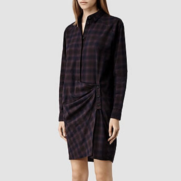 AllSaints Irma Plaid Shirt Dress ASO Spencer Hastings - Picture 5 of 12